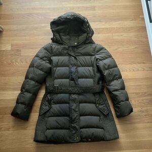 Burberry Brit Puffer Jacket, olive green, size M